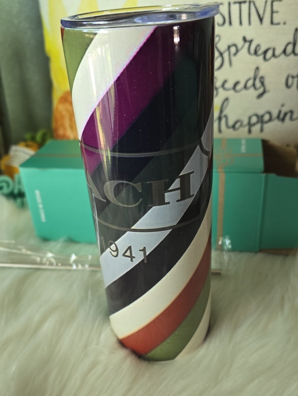 NWT Travel Tumbler With Lid And Straw, And Scrubber, Off BRAND - Picture 2 of 6